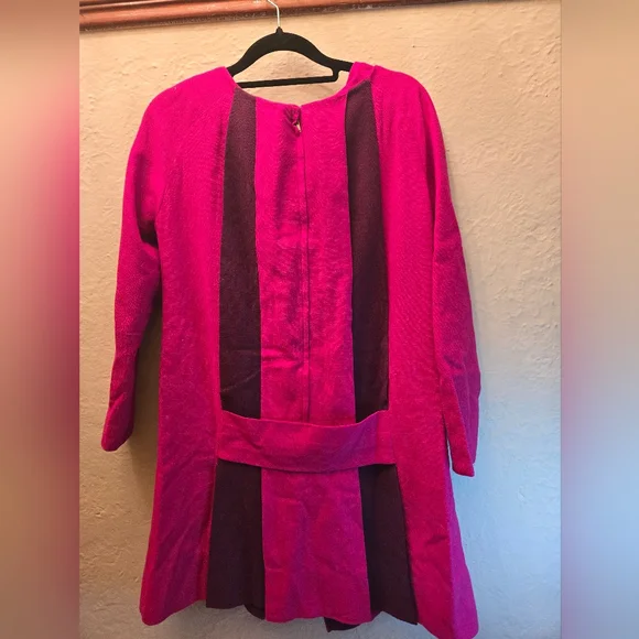 Vintage Roupe Rouge Toronto Wool Dress | 80s–90s Colorblock Statement - Picture 7 of 8